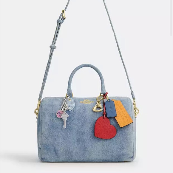 ‼️last 3‼️NWT！Coach Rowan Large Satchel In Loved Denim（CDY75）fast shipping - Picture 10 of 13